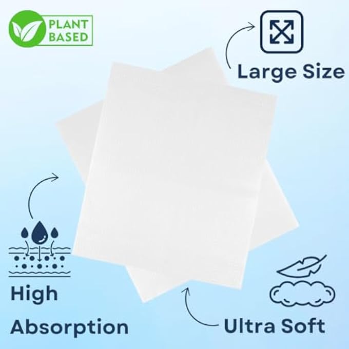 FancyDerm FACE TOWEL DISPOSABLE, FACE TISSUE, FACIAL TISSUE, COTTON PADS MAKEUP REMOVER WIPES FOR SENSITIVE SKIN, ULTRA SOFT, BIODEGRADABLE, 50 COUNT - Image 3